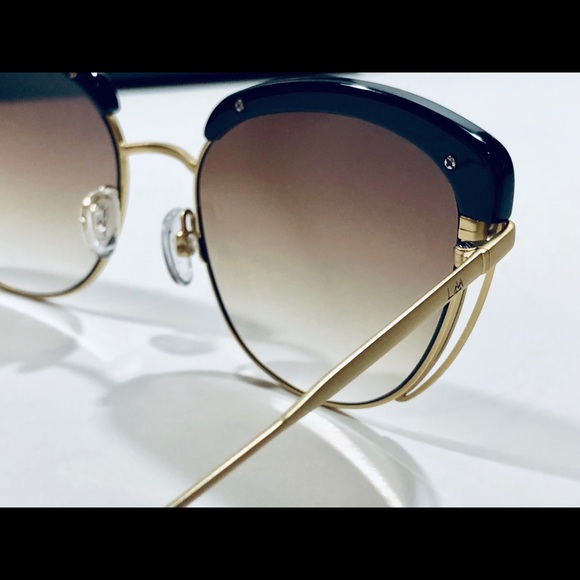 La Matta Sunglasses Black w/Gold Metal; Brown Lens - Picture 5 of 8